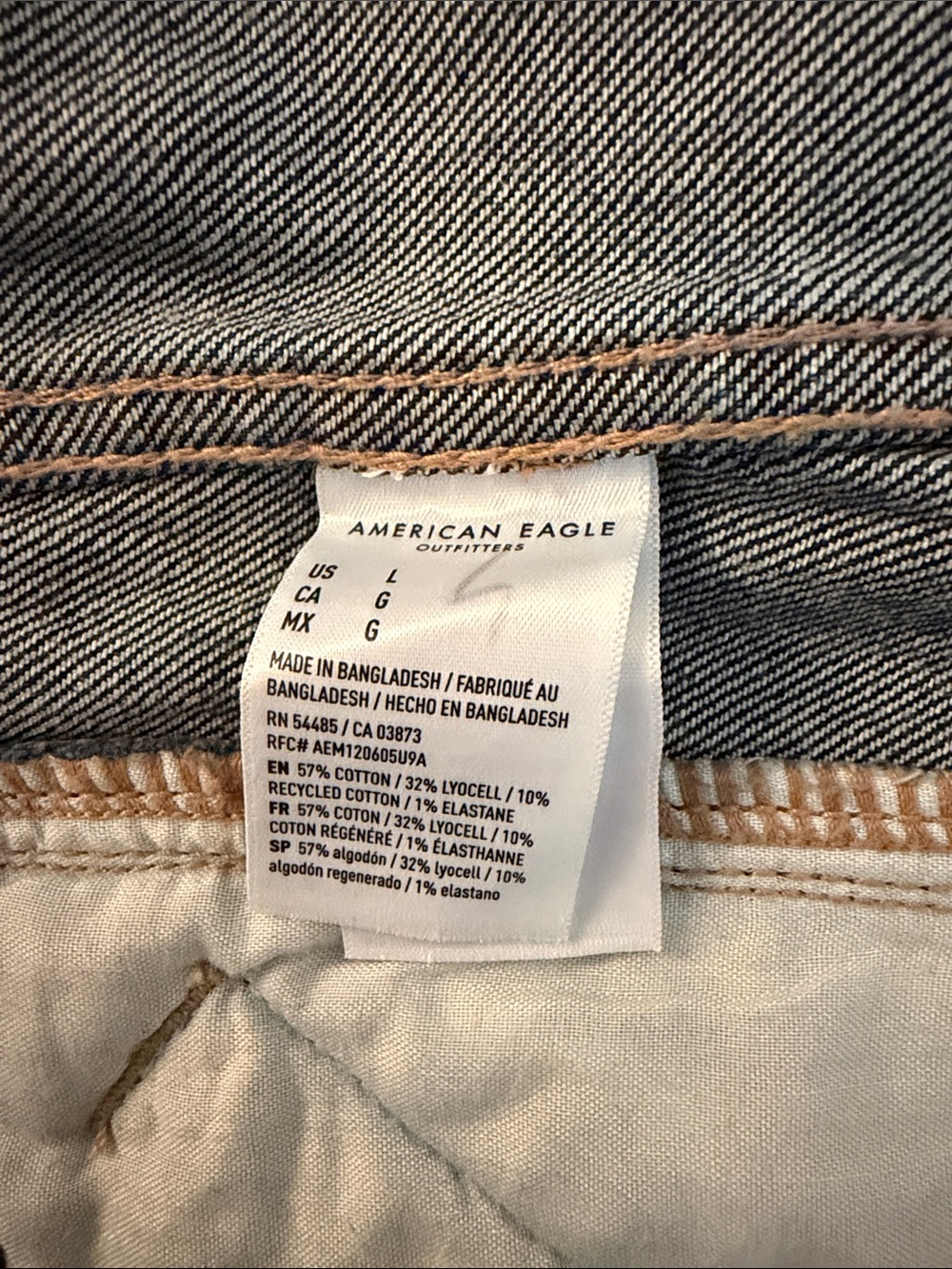NWOT American Eagle Outfitters Dark Blue Denim Jean Jacket - Picture 3 of 3